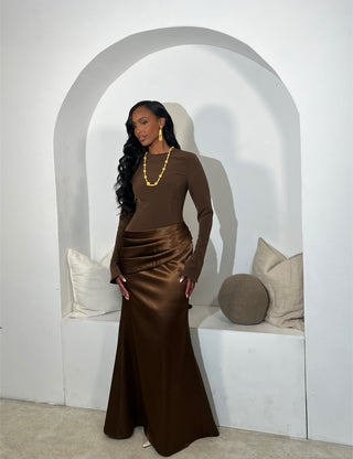 Kifah Evening Gown - Chocolate