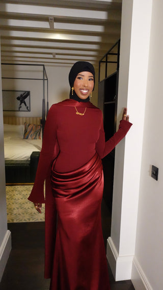 Kifah Evening Gown - Burgundy