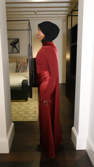 Kifah Evening Gown - Burgundy