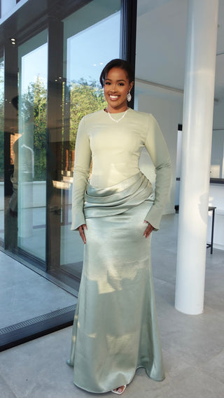 Kifah Evening Gown - Sage Green