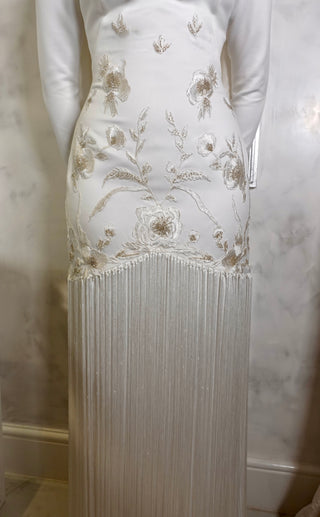 Najma Tassle Gown - White